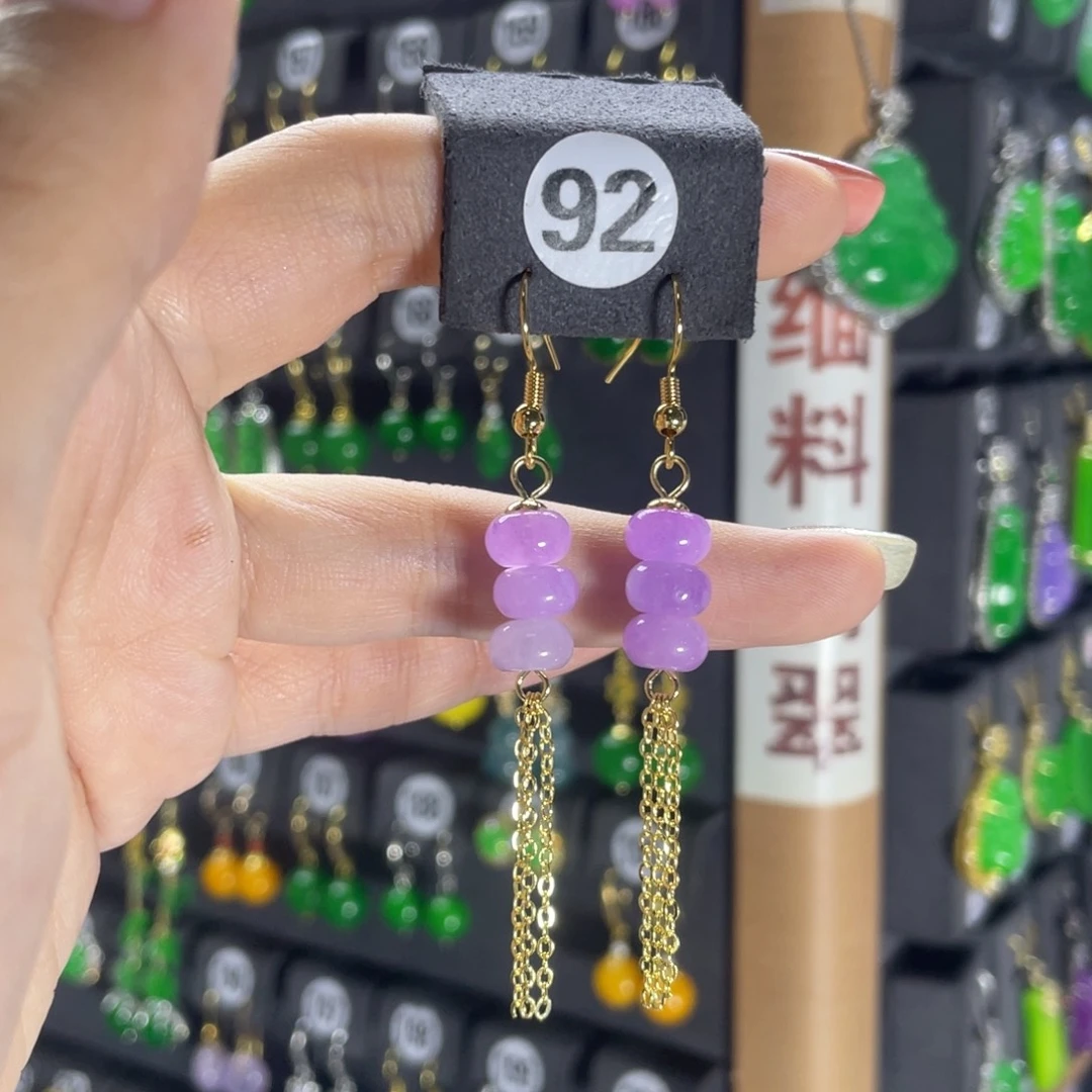 银S925镶嵌翡翠耳饰92