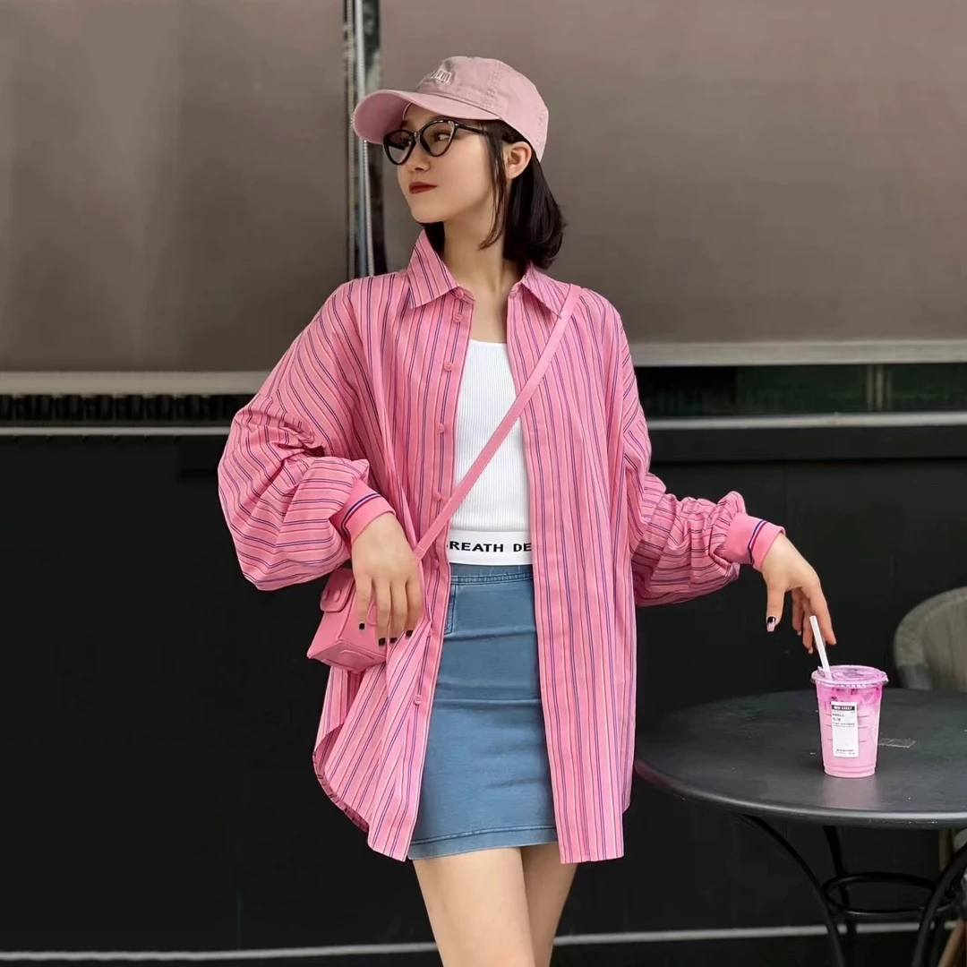 商场同款宽松扩版衬衣小众中长款时尚气质长袖衬衫女5300811