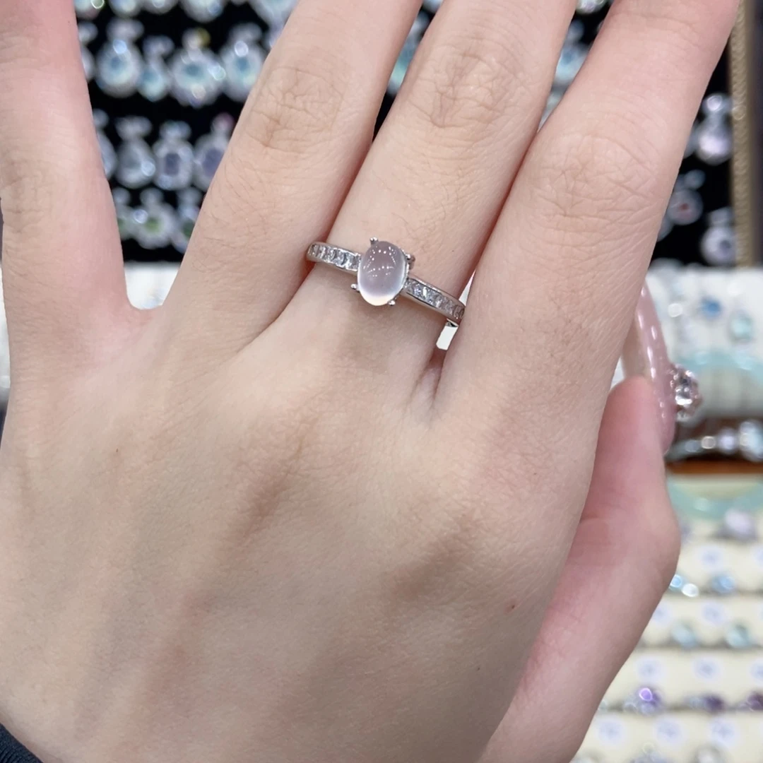 蛇纹石玉银S925镶嵌戒指