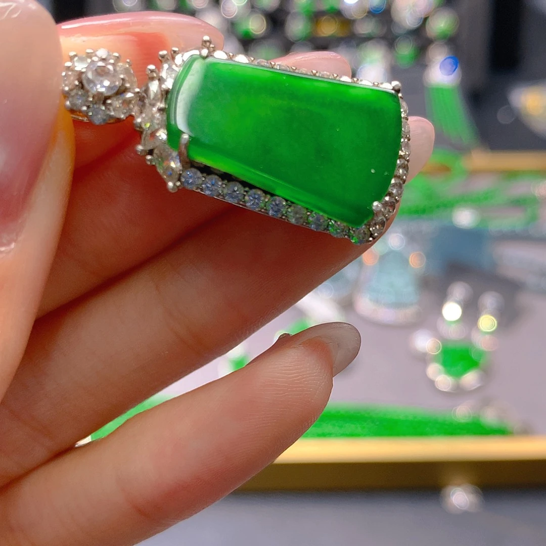 翡翠未镶嵌耳饰天然翡翠