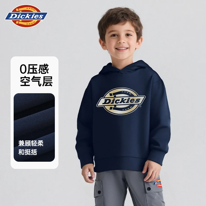 Dickies童装卫衣儿童洋气2025秋装新款秋冬女孩大童连帽上衣