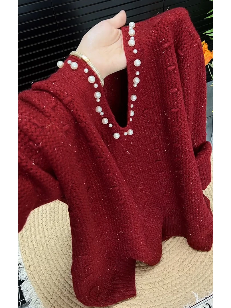 法式复古红色针织上衣女2025秋季新款小众百搭时尚气质设计感穿搭