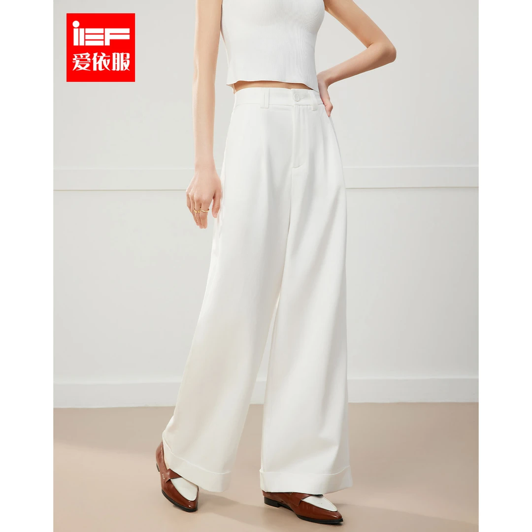IEF/爱依服2025夏季新款韩版简约纯色休闲百搭宽松显瘦百搭阔腿裤
