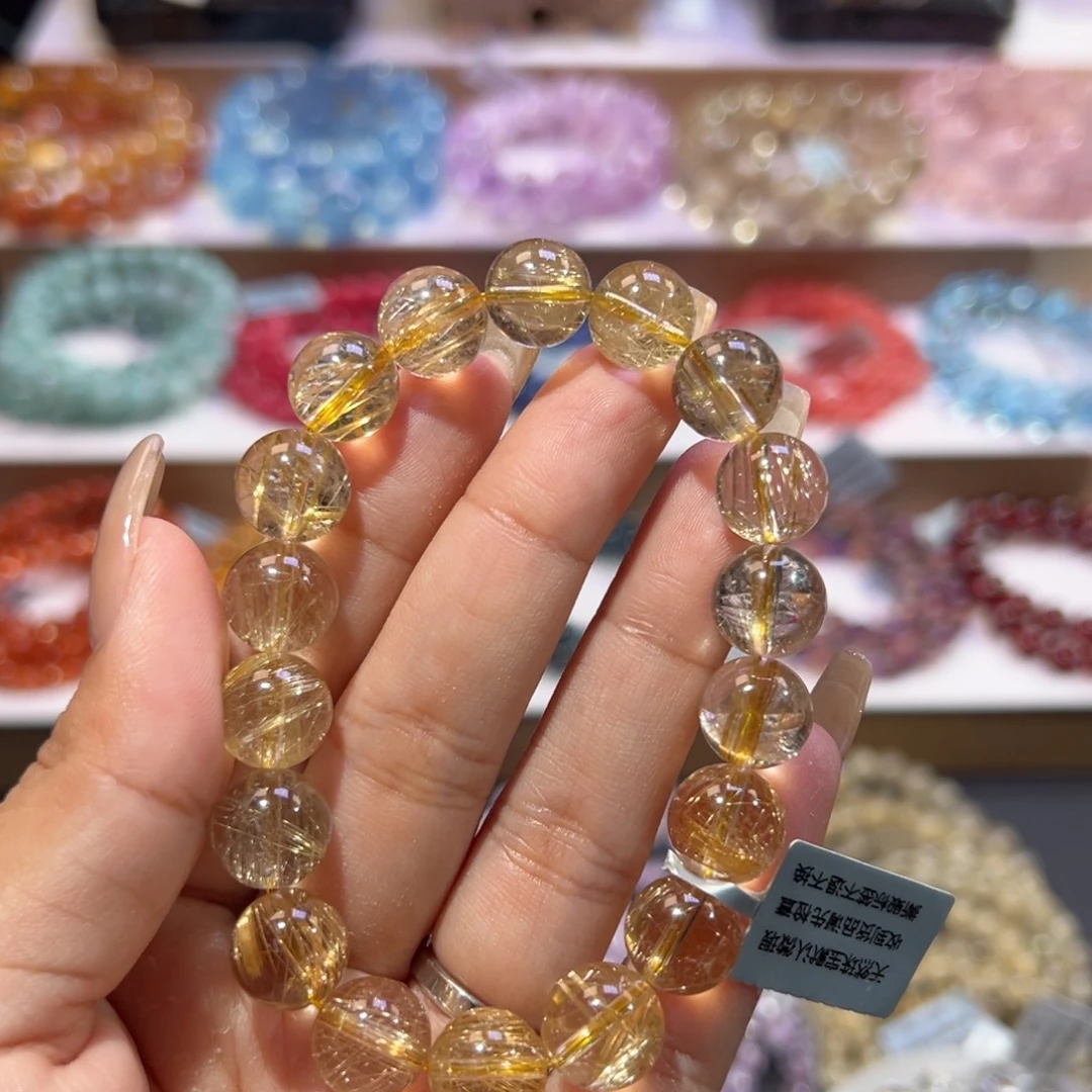 未镶嵌手串水晶高货金发晶11mm