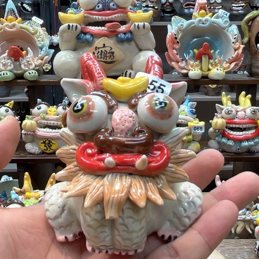 摆件直播间手工抽象陶瓷摆件255