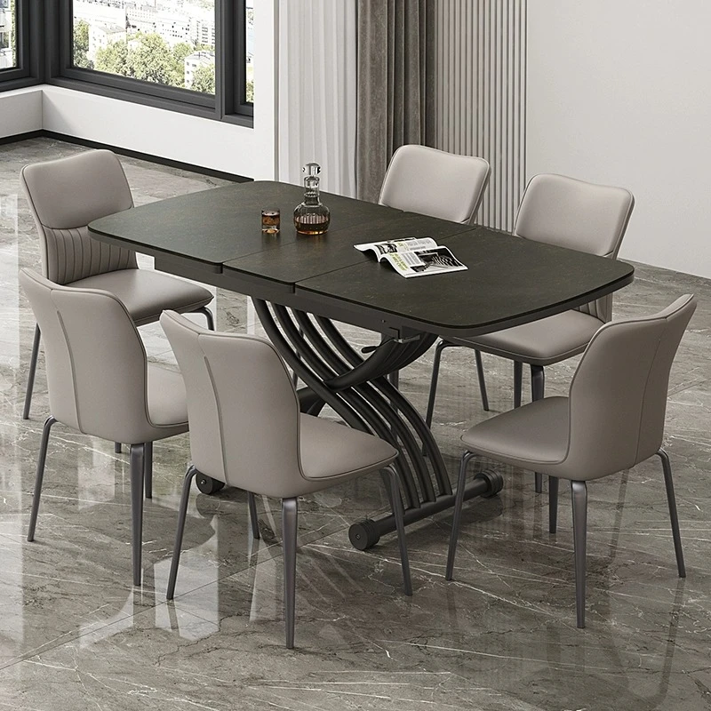 欧乐派升降茶几餐桌岩板拉台方形套餐多功能两用一体式28方形套餐