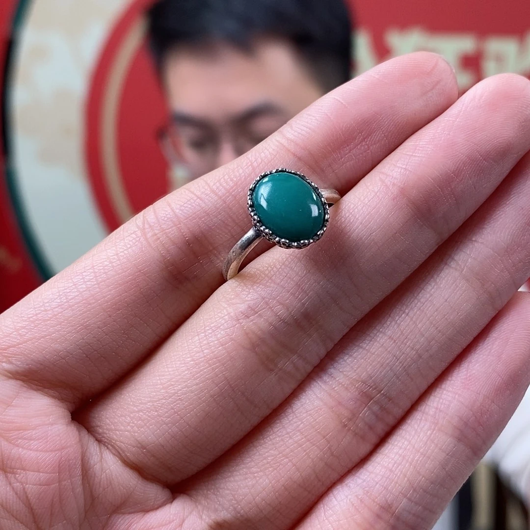 绿松石银S925镶嵌珠宝奇石84