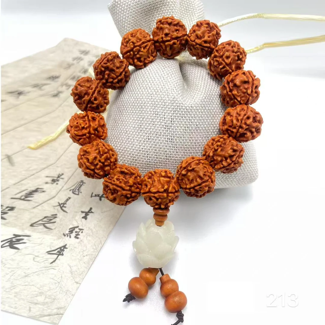 K-213 金刚菩提白莲花珠串 (无礼盒）