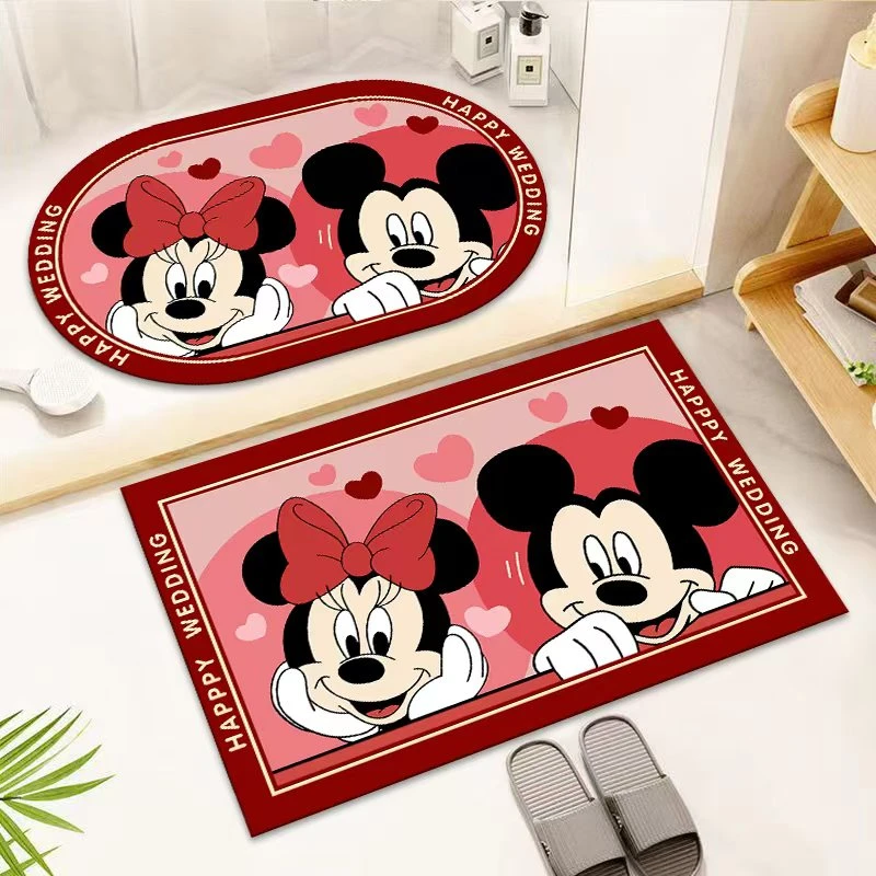 【爱心米琦两件套】40x60cm硅藻泥汽车脚垫吸水防滑脚卡通儿童地垫w