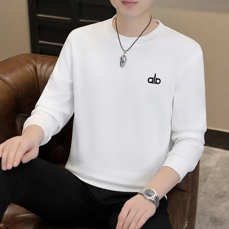 刺绣字母高级感卫衣百搭2025年秋季新款休闲长袖男士圆领打底衫男