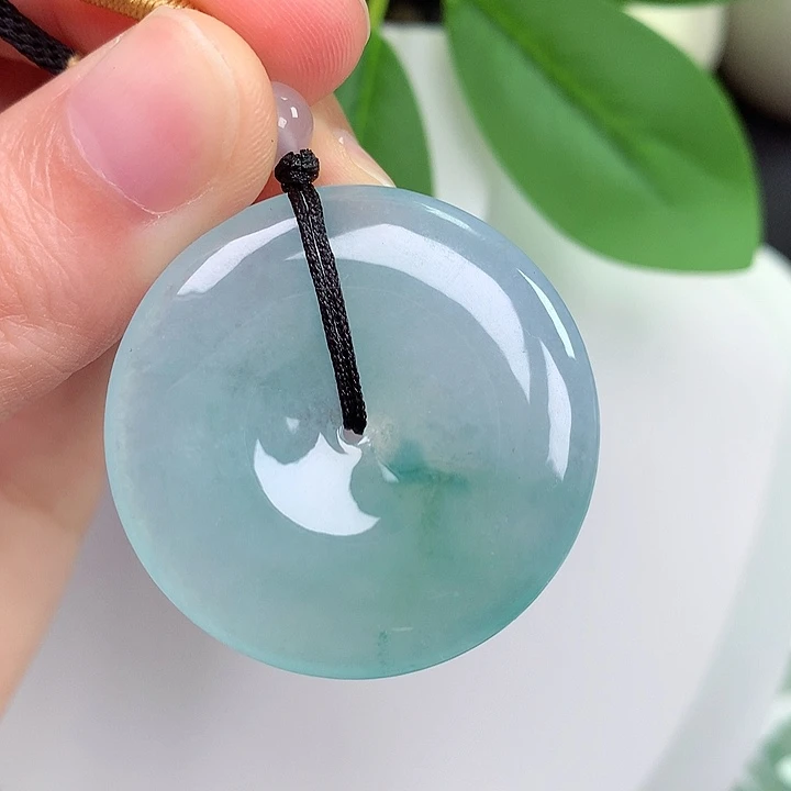 翡翠未镶嵌颈饰平安扣 35.6-5.4mm