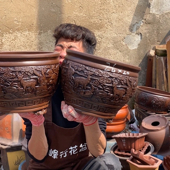 紫砂花盆紫砂器，紫砂器，