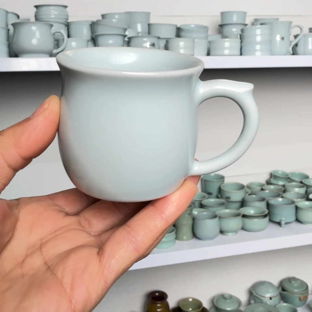 瓷杯子汝瓷月白咖啡杯