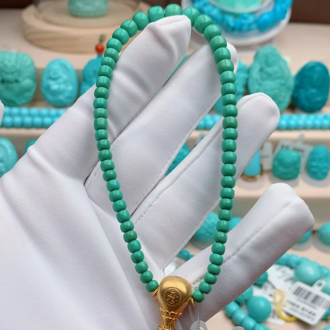 绿松石珠宝奇石未镶嵌7mm