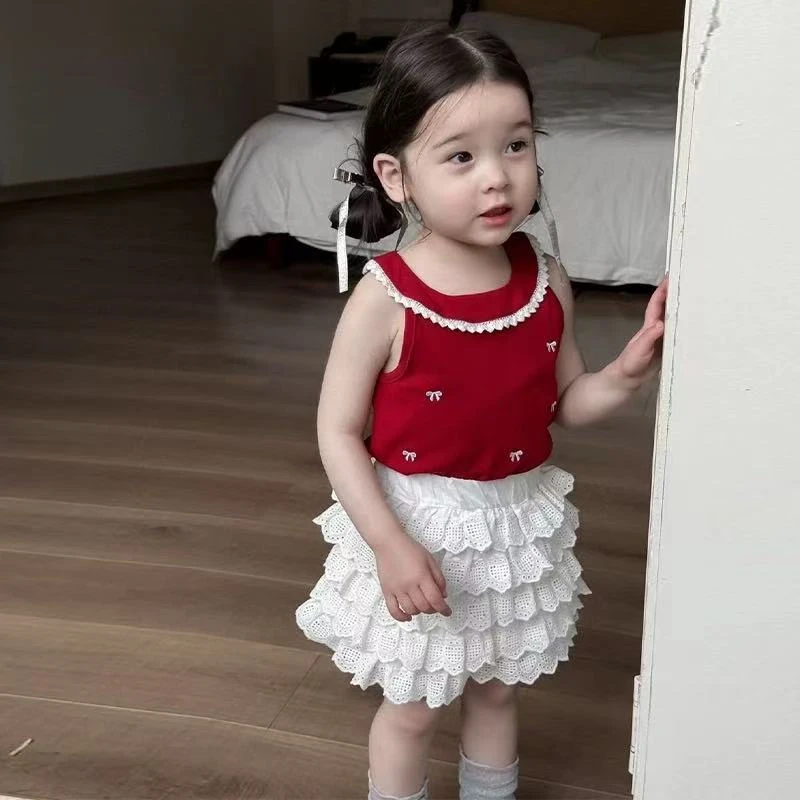 【现货】妈咪森林童装2025夏新款蝴蝶结娃娃衫上衣252-MMSL-252014