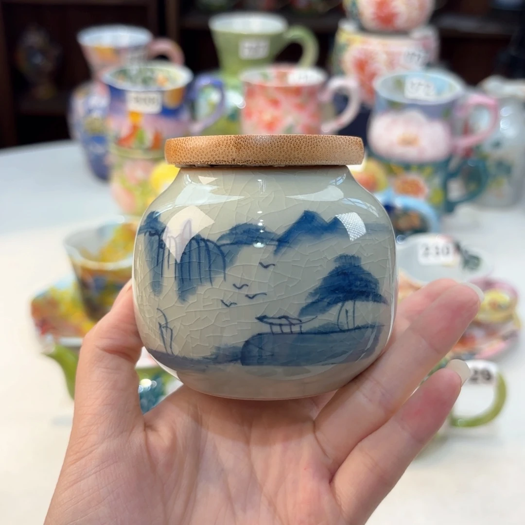 景德镇手绘高温釉下彩陶瓷茶具