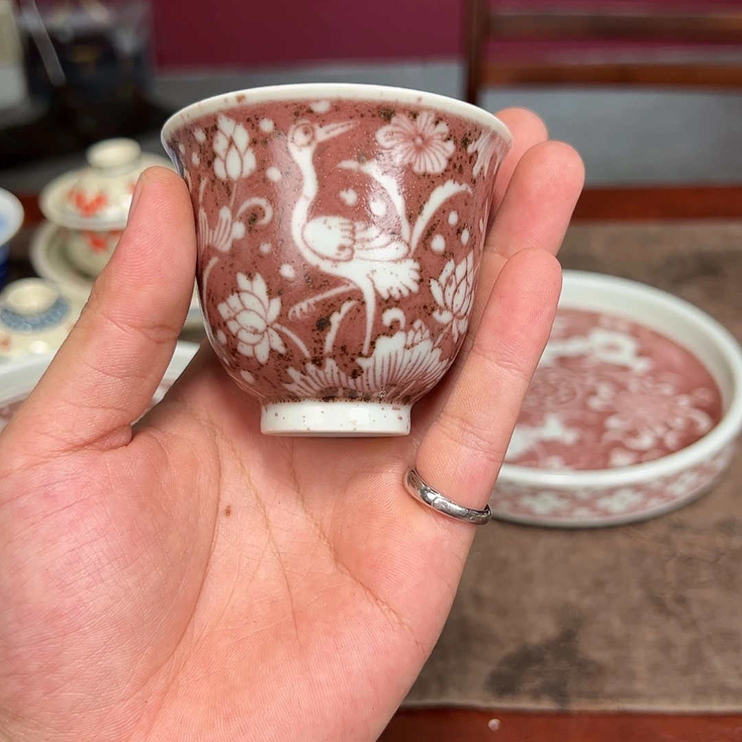 杯三***圈景德镇陶瓷老陶