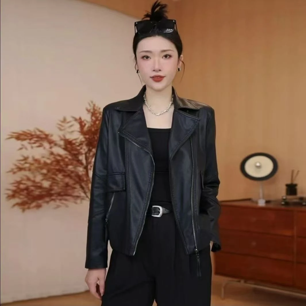 2206#皮衣女爆款新款气质显瘦皮衣短款网红潮