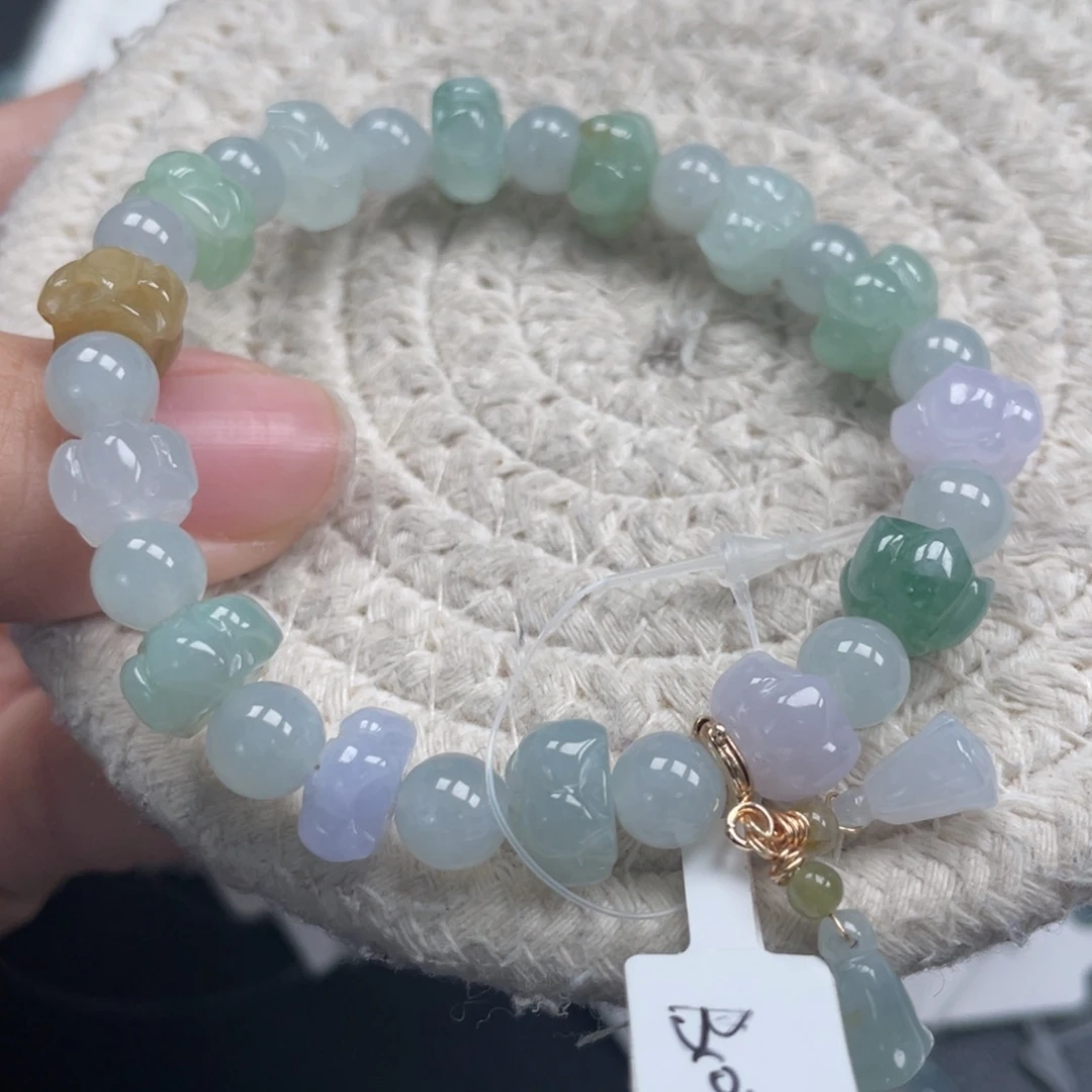 翡翠未镶嵌手链天然A货缅甸翡翠9.5