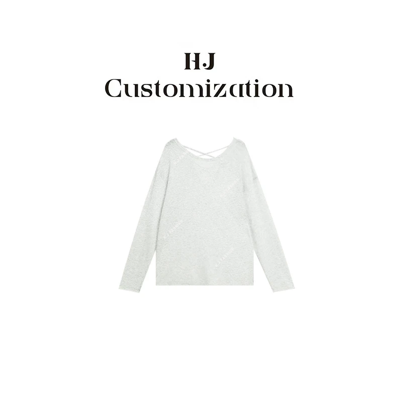 【 H·J 】“肌肤T”天丝柔软舒适后背交叉防晒长袖T恤衫5727