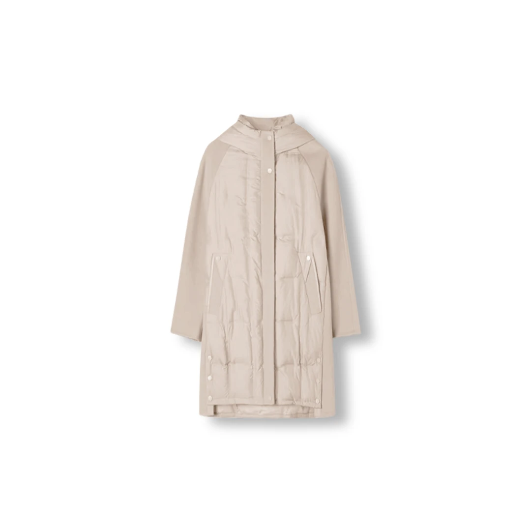 *24年冬季新款时尚百搭拼接白鸭绒中长款羽绒服YRF002(Y2919)