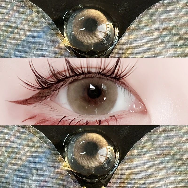OVOLOOK奶芙春茶棕新品棕色美瞳半年抛混血彩色隐形眼镜融瞳学生