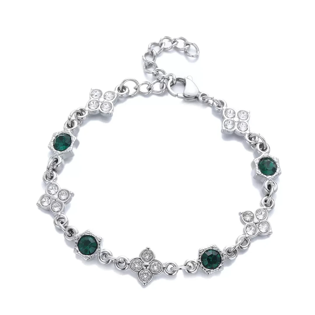 梵亚格 不锈钢手链 四叶草手链潮牌嘻哈时尚百搭小众简约情侣礼物