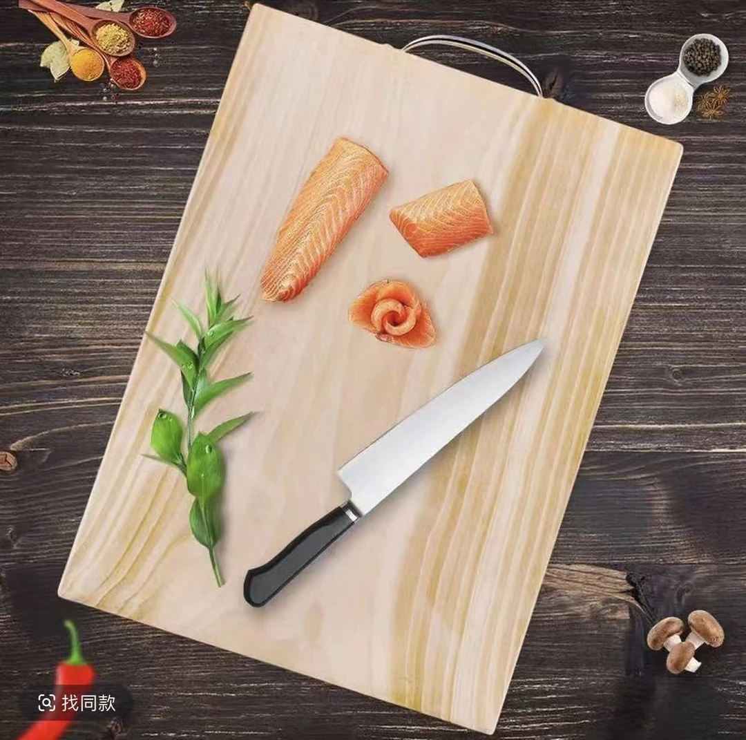 4-银杏木整木菜板防霉防裂防滑加厚家用长方形切菜板砧板一物一拍