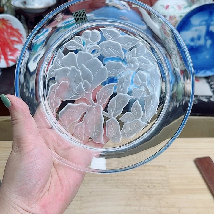 瓷片豪雅水晶重浮雕口径18啊啊啊啊啊啊
