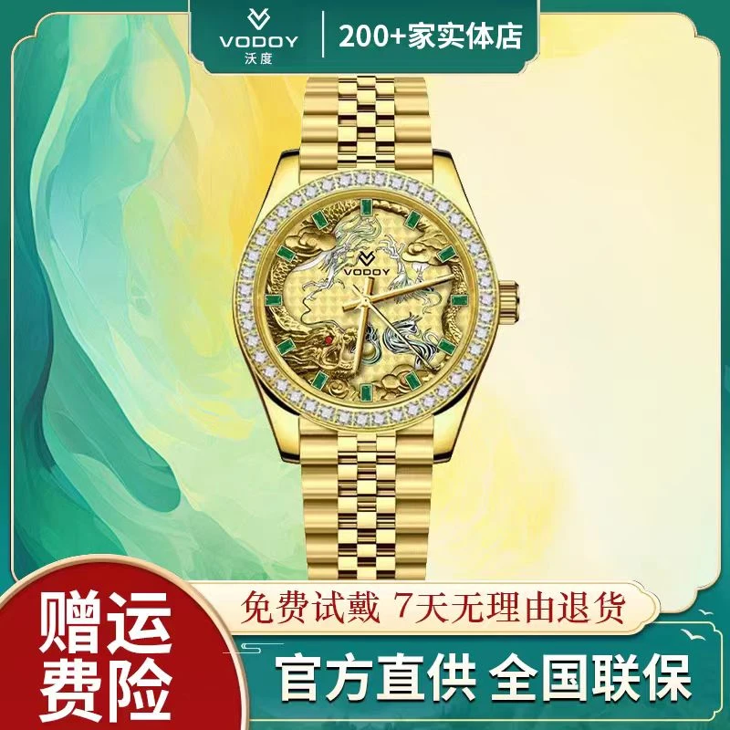瑞士品牌/VODOY/龙腾四海系列-红宝石/高奢男士机械腕表 ZWL