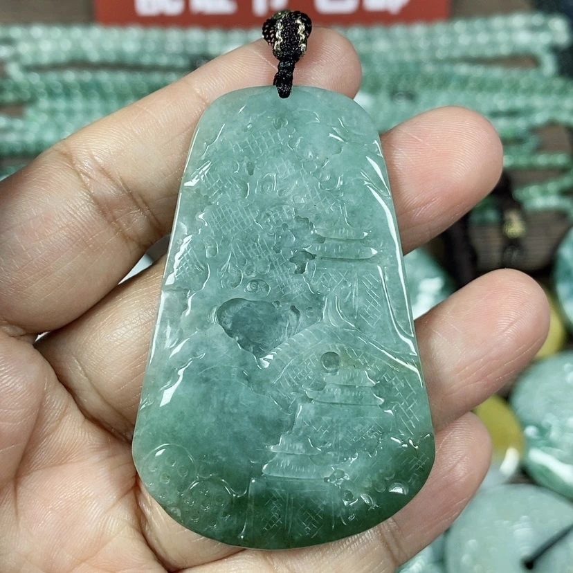 【闪购商品】翡翠颈饰未镶嵌玉吊坠翡翠玉山水牌