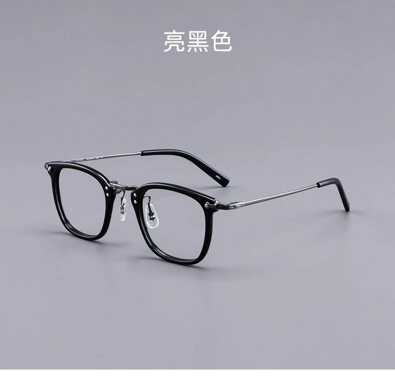 【GMS-806】余文乐同款钛架板材框日系手工方框复古镜架大脸高度数