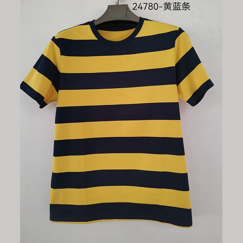 【卓邦】男款间条圆领短袖T恤衫 24780