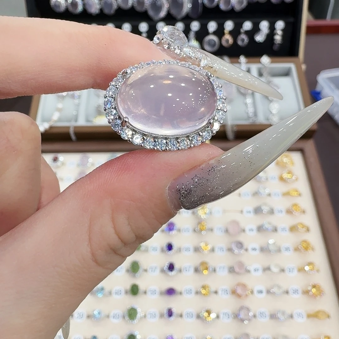 O****戒指芙蓉石银S925镶嵌