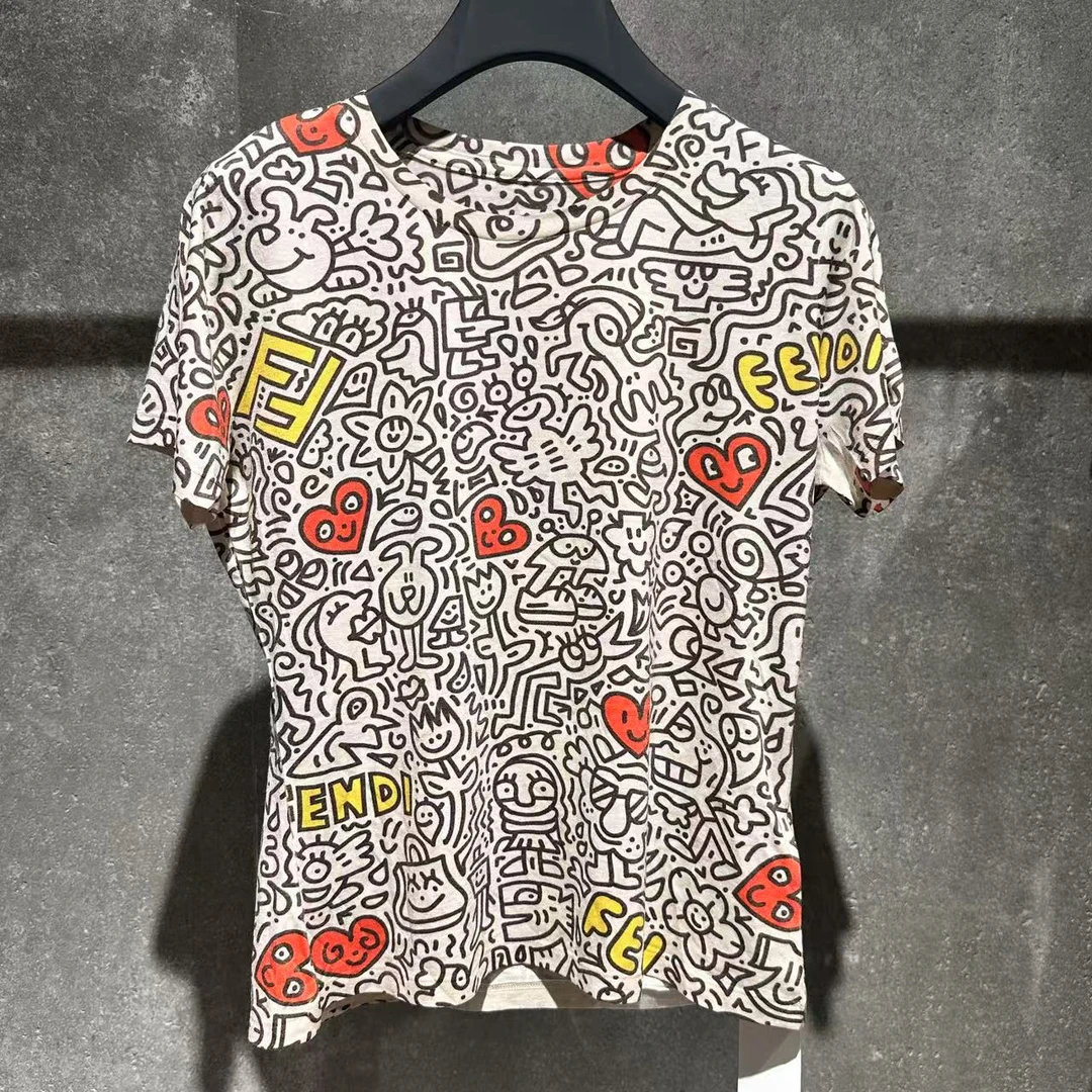 【Ann.G】B40203 趣味印花圆领短袖T