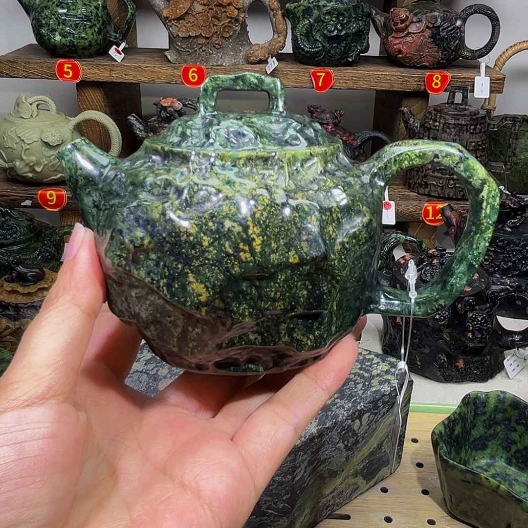 用***3石材藏玉药王石随形壶