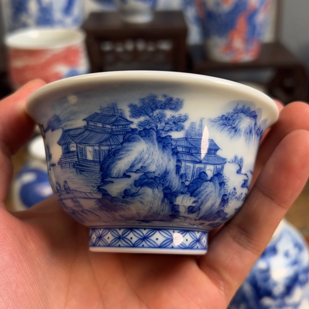 瓷片w*。景德镇茶器手工手绘