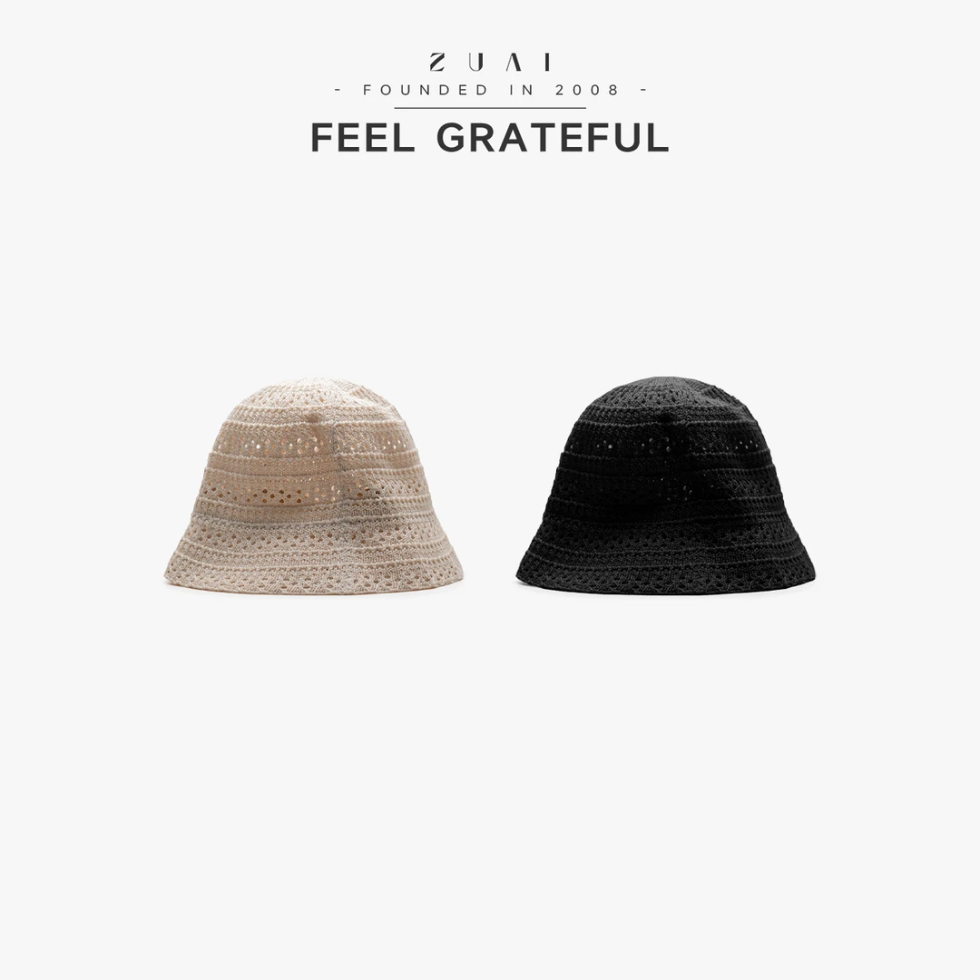 钩针镂空渔夫帽透气防晒遮阳水桶盆帽太阳帽A24CB015