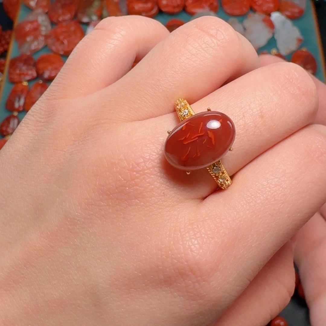 南红玛瑙南红银S925镶嵌