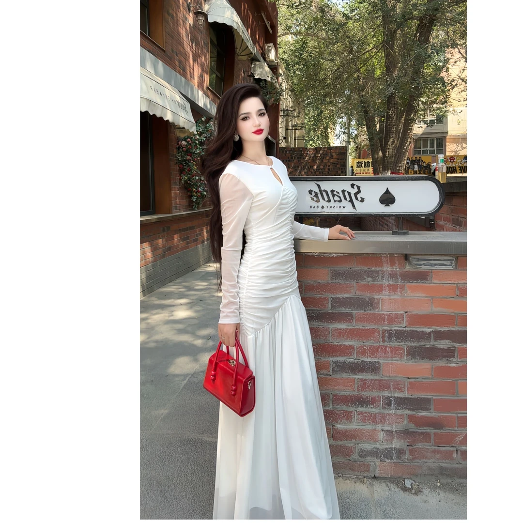 5786【包邮】气质时尚高级简约大气千金名媛女装连衣裙