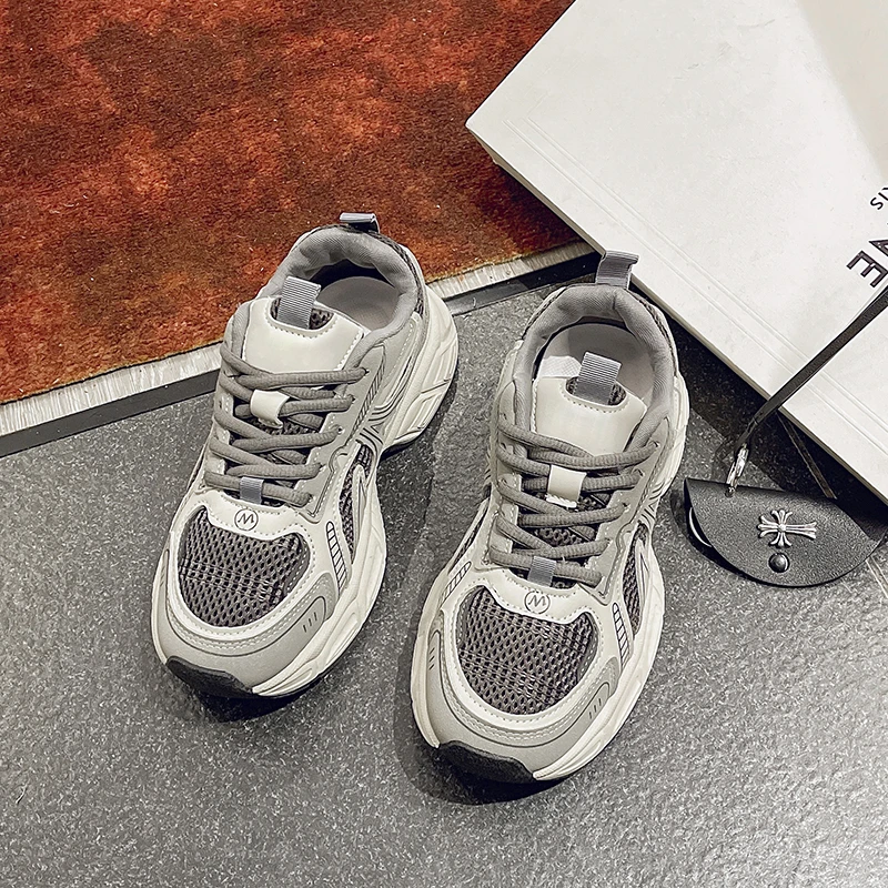 【早春福利】2025网红爆款网面老爹鞋欧洲站港风复古百搭炸街运动鞋