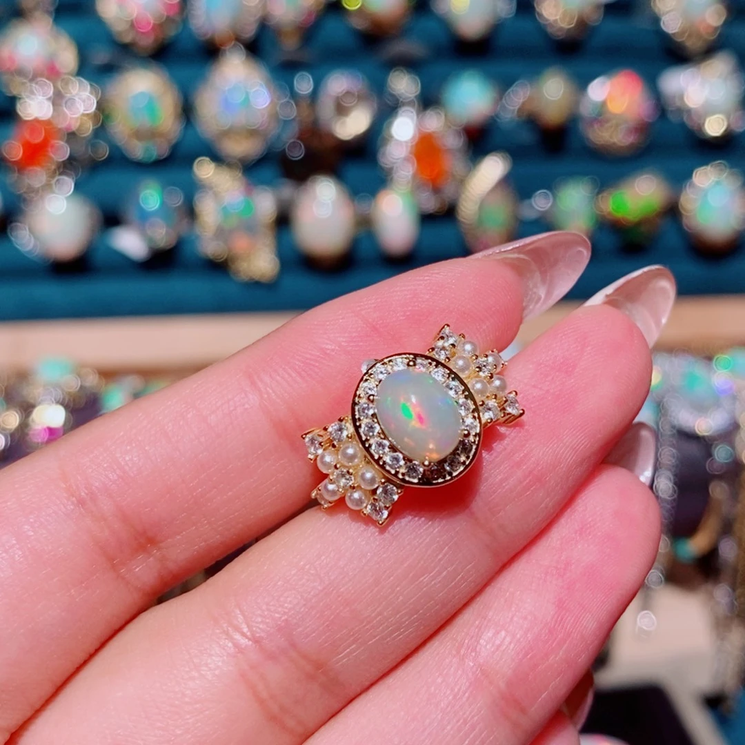 欧泊银S925镶嵌戒指