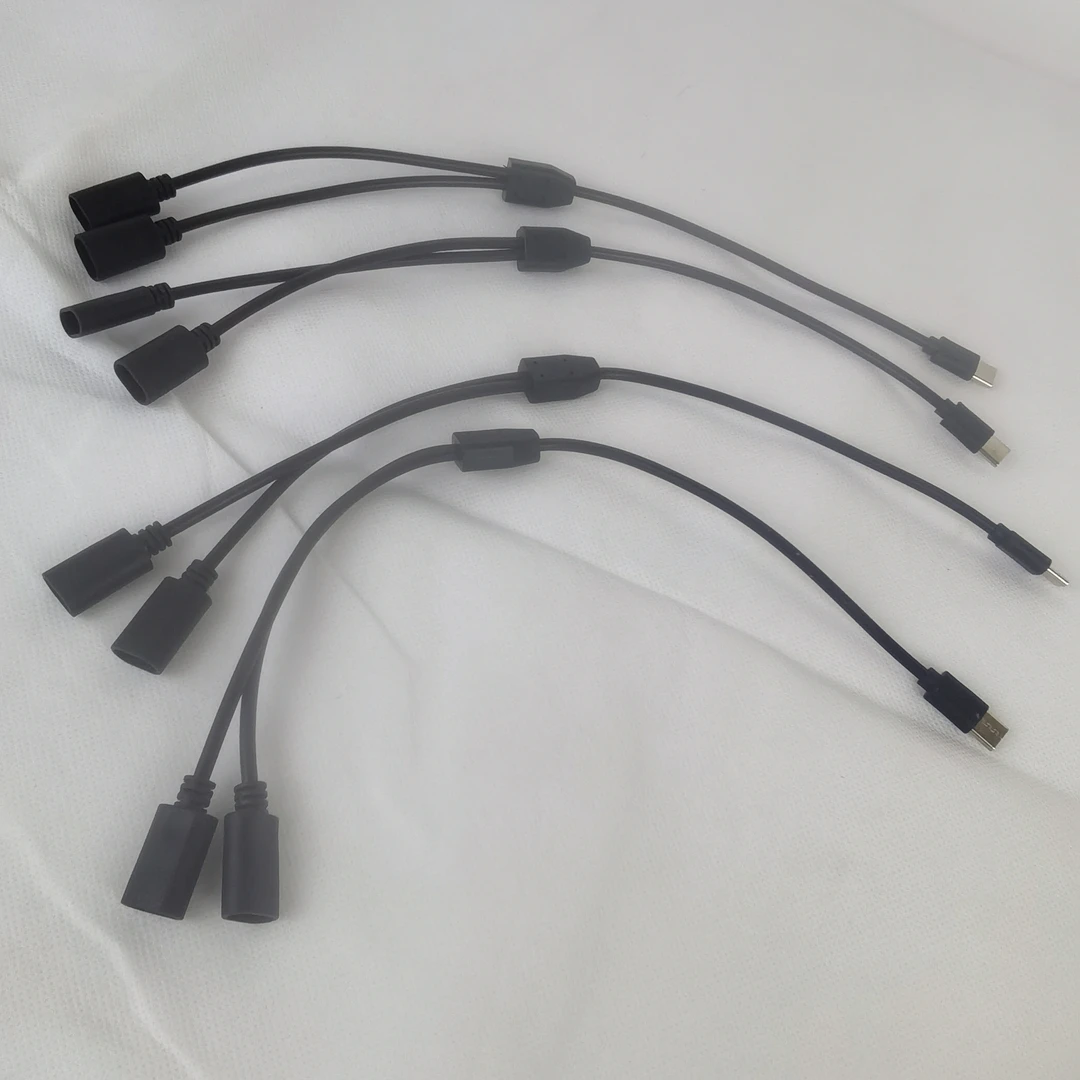 户外专用太阳能双板Type-C二合一监控连接线一拖二转接线延长充电