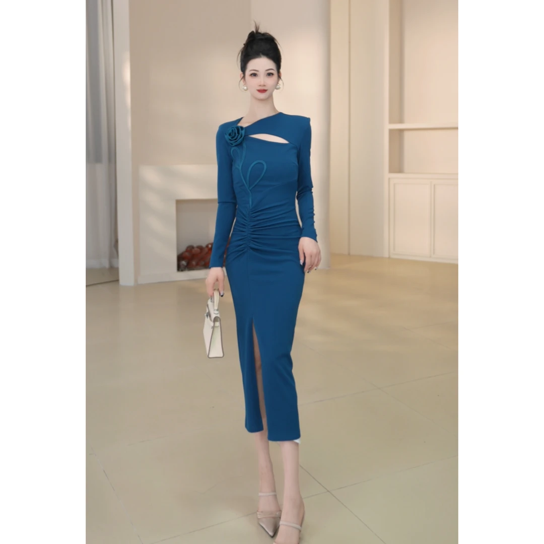 沐子的轻奢私藏【Mu/zi31366】显瘦气质时尚名媛宴会法式小众连衣裙