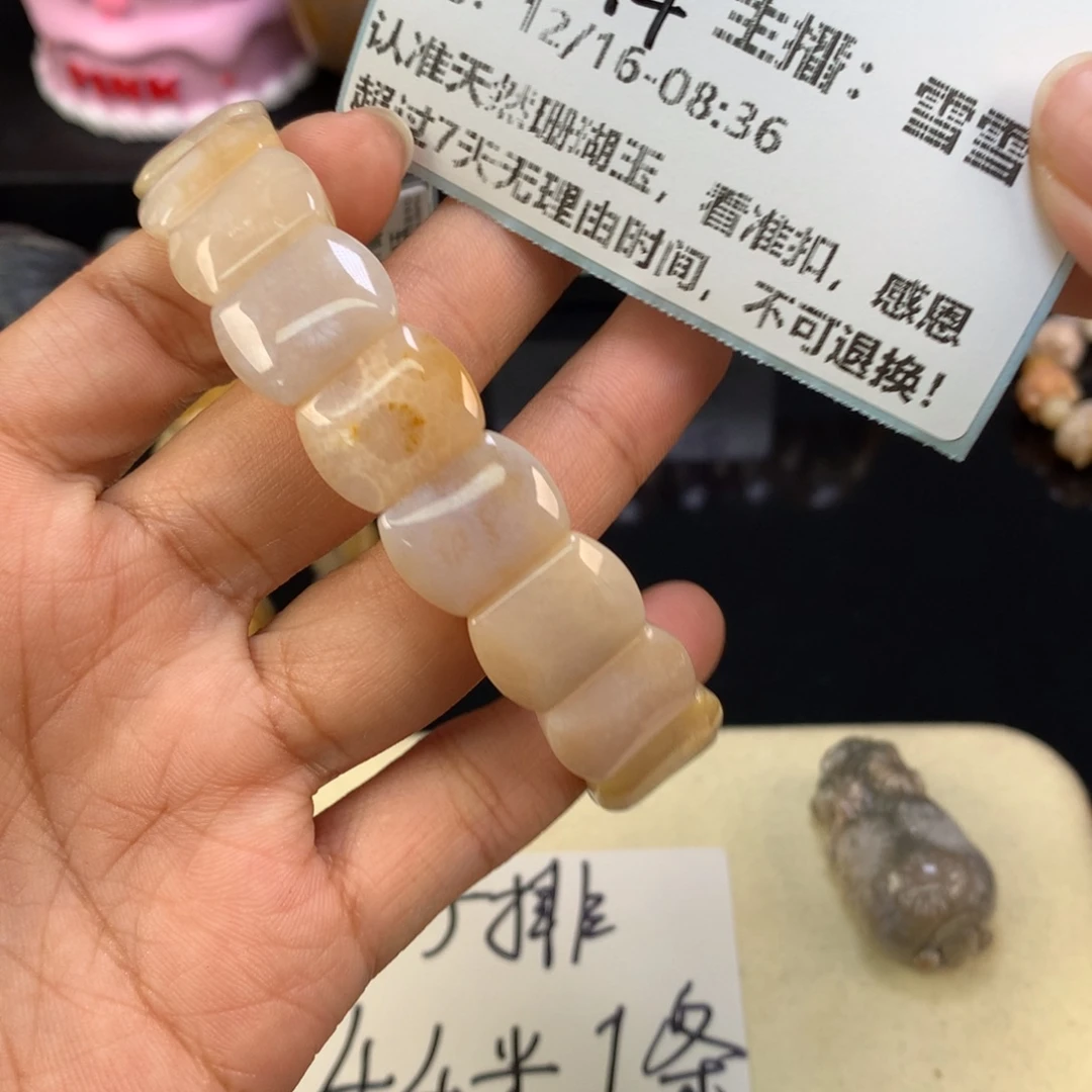 天***蓝硅化珊瑚（珊瑚玉）未镶嵌手链