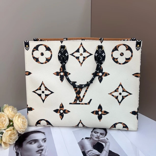 95新 LouisVuitton/路易威登 lv丛林限量款大号on the go