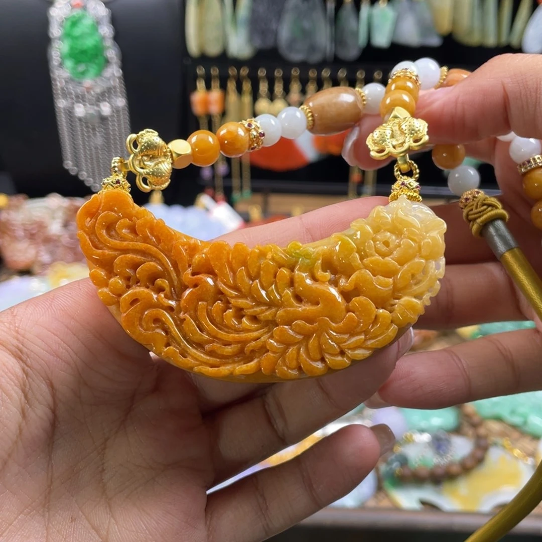 翡翠未镶嵌颈饰代编织