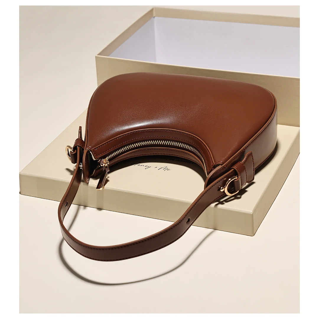 GXFMOD小众品牌法式真皮腋下包2025秋冬新款法棍包单肩斜挎女包包