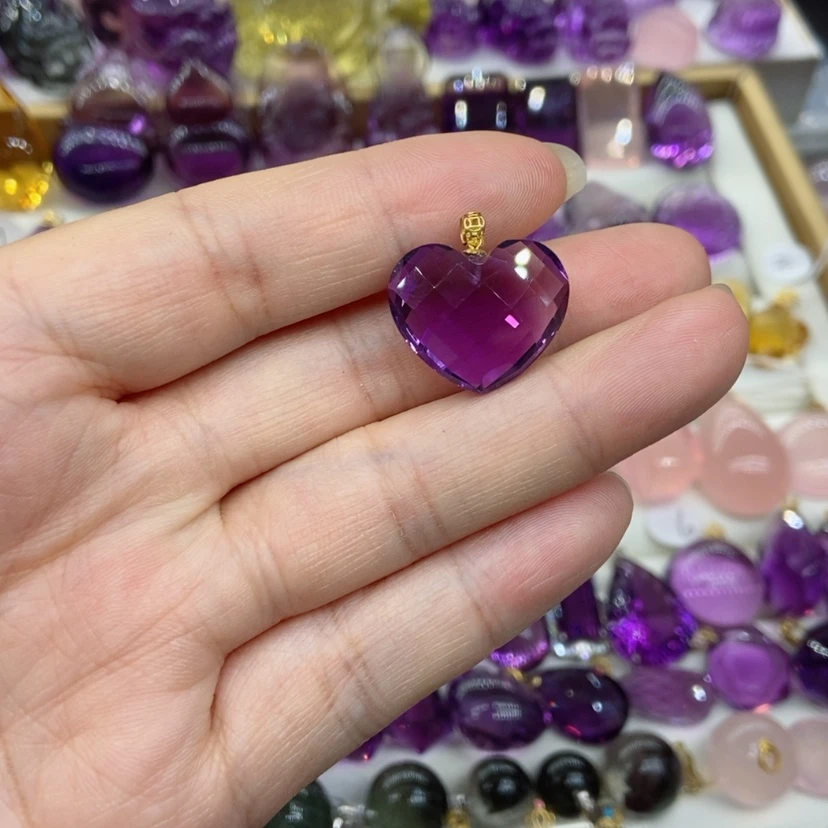 【闪购商品】水晶水晶吊坠18K金镶嵌