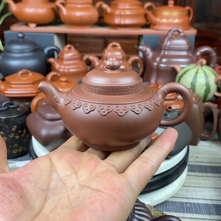 紫砂茶壶云肩如意150cc原矿老底曹青特价